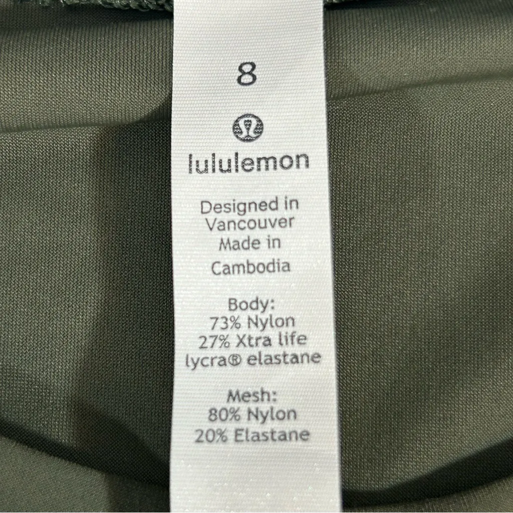 Lululemon Throw it on Dress Dark Olive Size 8 NWOT - Image 12
