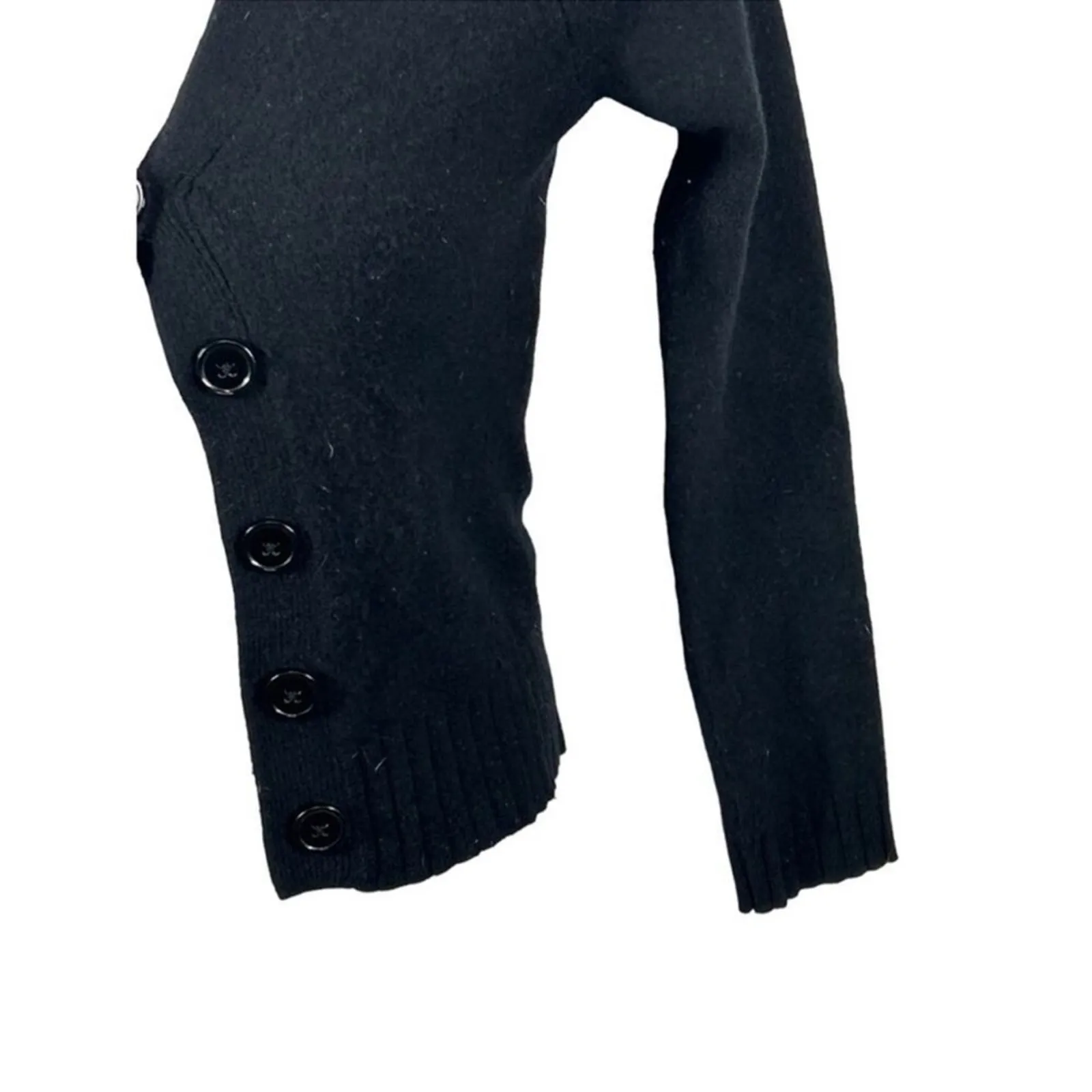 Vintage Y2K GAP Black Lambswool Button Cardigan Sweater Size Small - Image 6