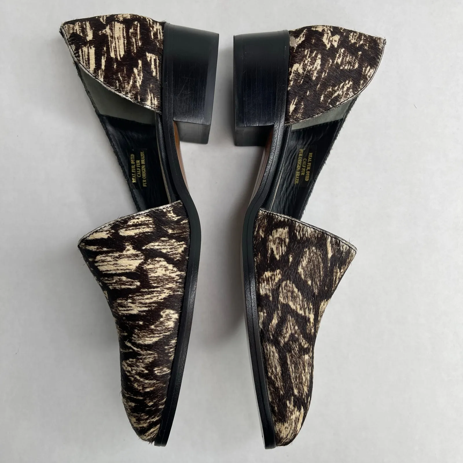 10 Crosby Derek Lam Calf Hair Animal Print Loafers size 7 Slip-on - Image 7