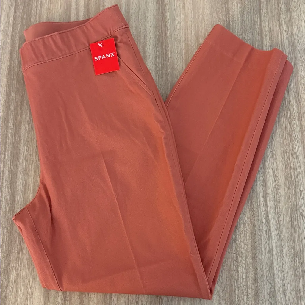 New Spanx Polished Ankle Slim Pants in Salmon Red Medium - Image 9