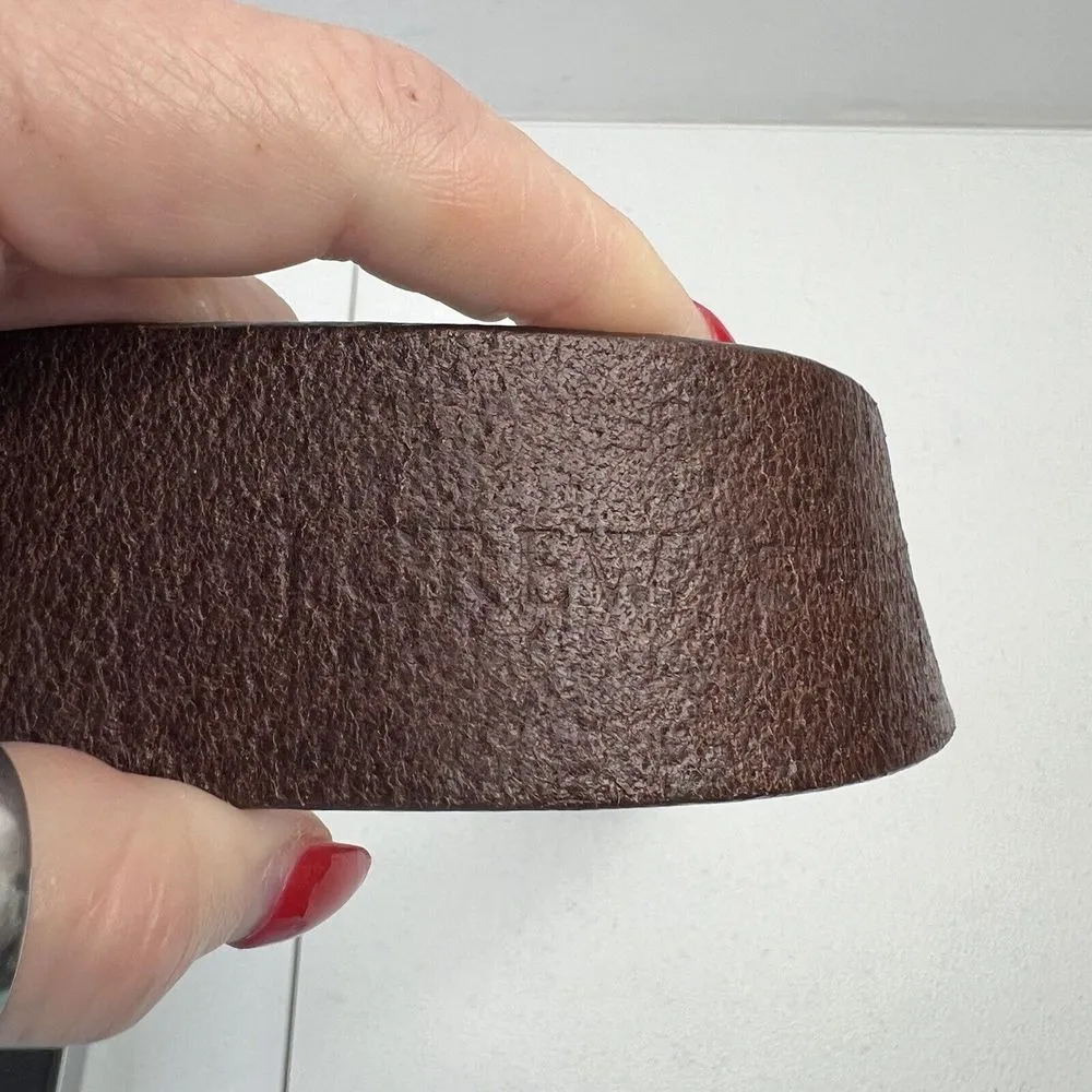 J.Crew  Size Small Genuine Brown Leather Belt with Floral Round Metal Buckle - Image 8