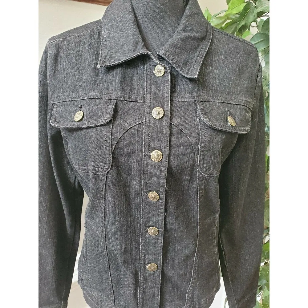 Kikit jeans Collared Long Sleeve Casual Jacket Size M - Image 2