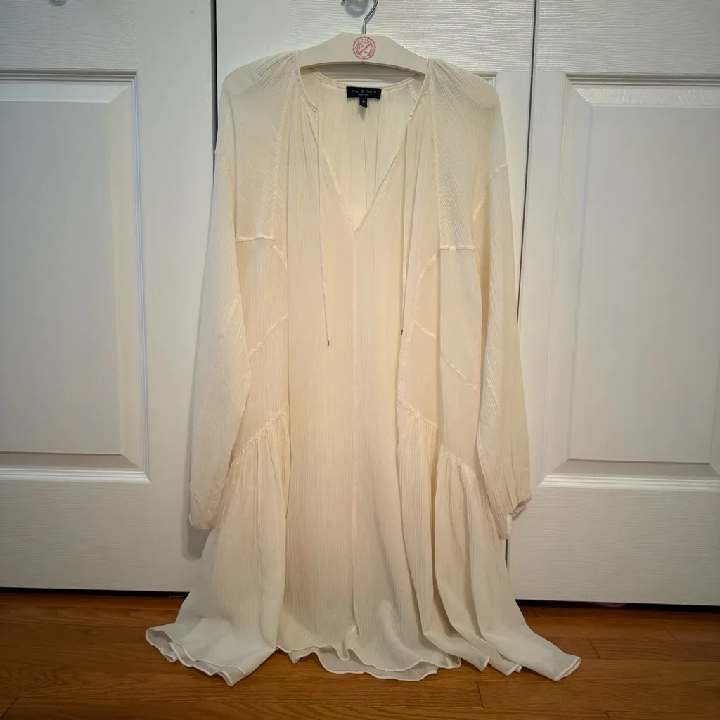 Rag & Bone Boho Chiffon Peasant Mini Dress - Image 2