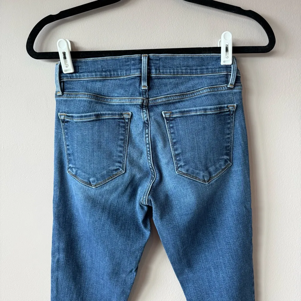Frame‎ Women’s Le Skinny de Jeanne Mid Rise Distressed Denim Jeans Size 26 - Image 8