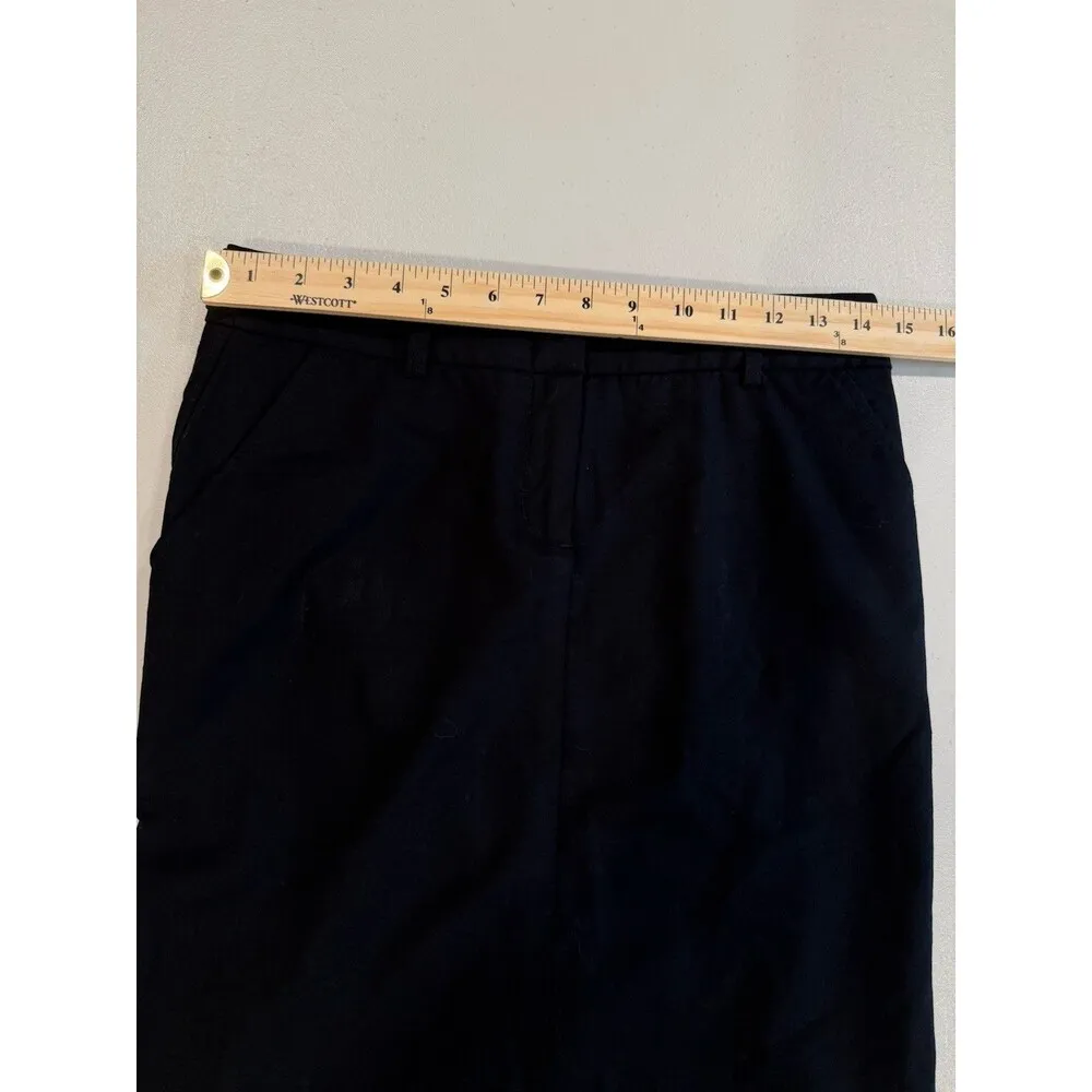 BCBGMaxazria Knee Length Skirt Womens 2 Black Wool Pockets Workwear Academia Y2K - Image 5