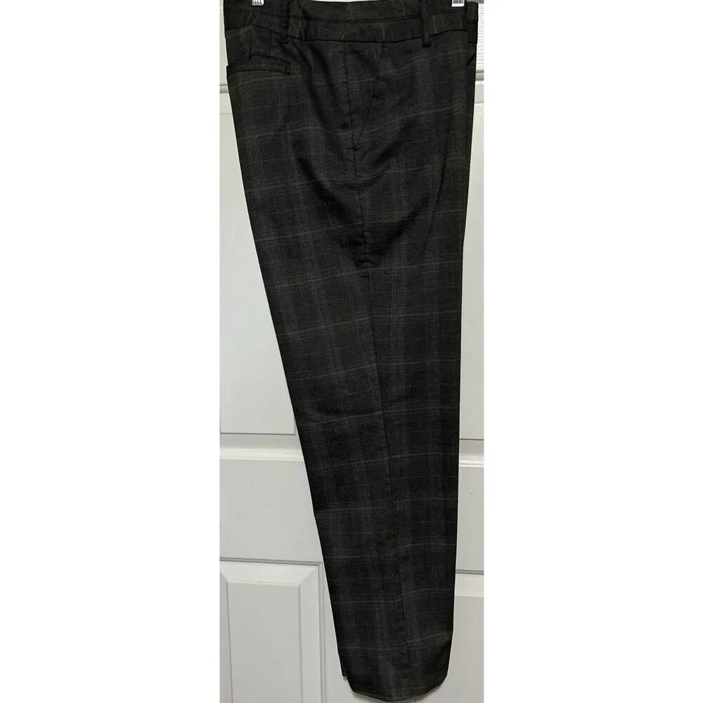 Zac &‎ Rachel Women's Gray Plaid Dress Pants Zips, Buttons & Hooks Size 16 - Image 3