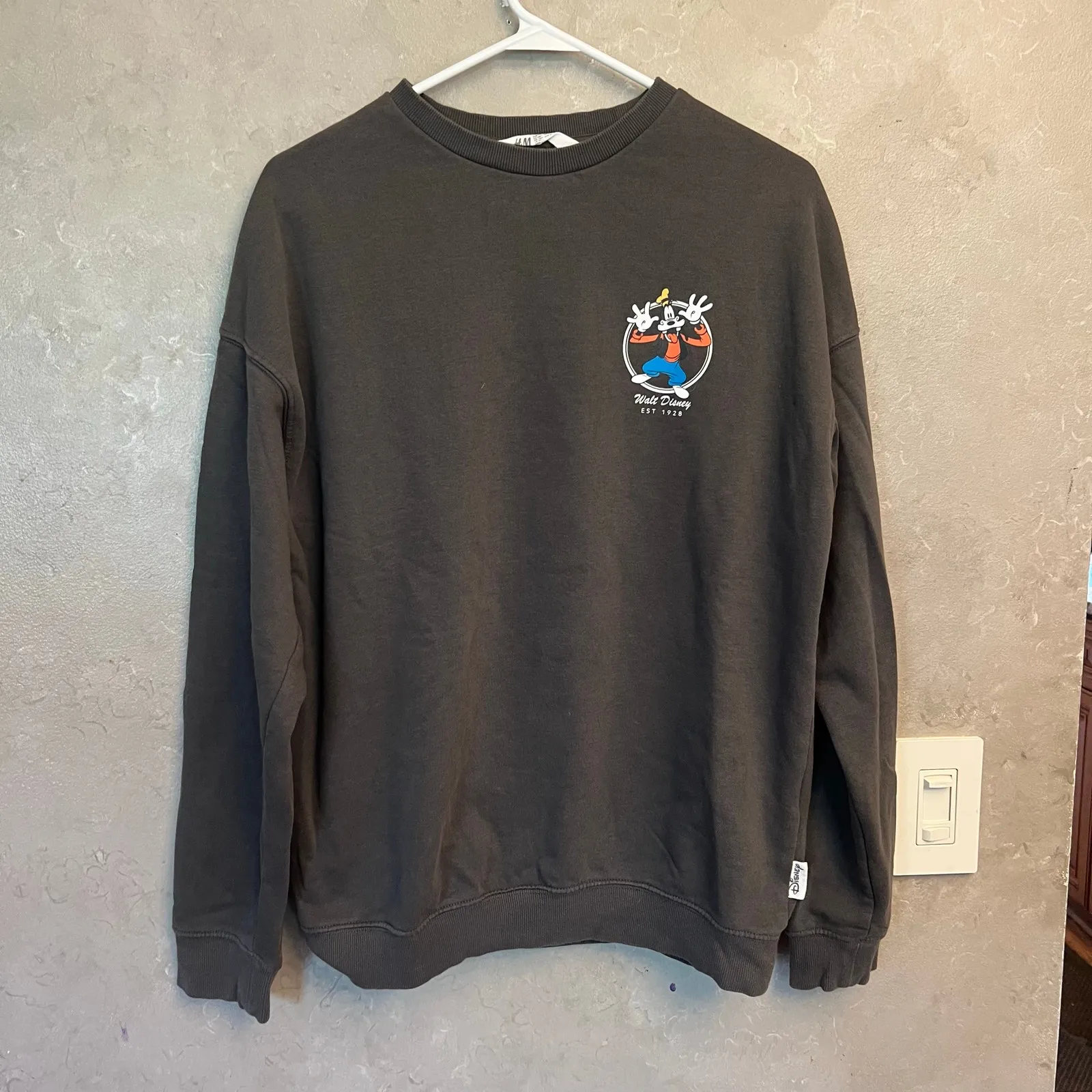 H&M Disney Goofy Graphic Sweatshirt Brown Plus Size 20 Disney Crew Pullover VTG - Image 5