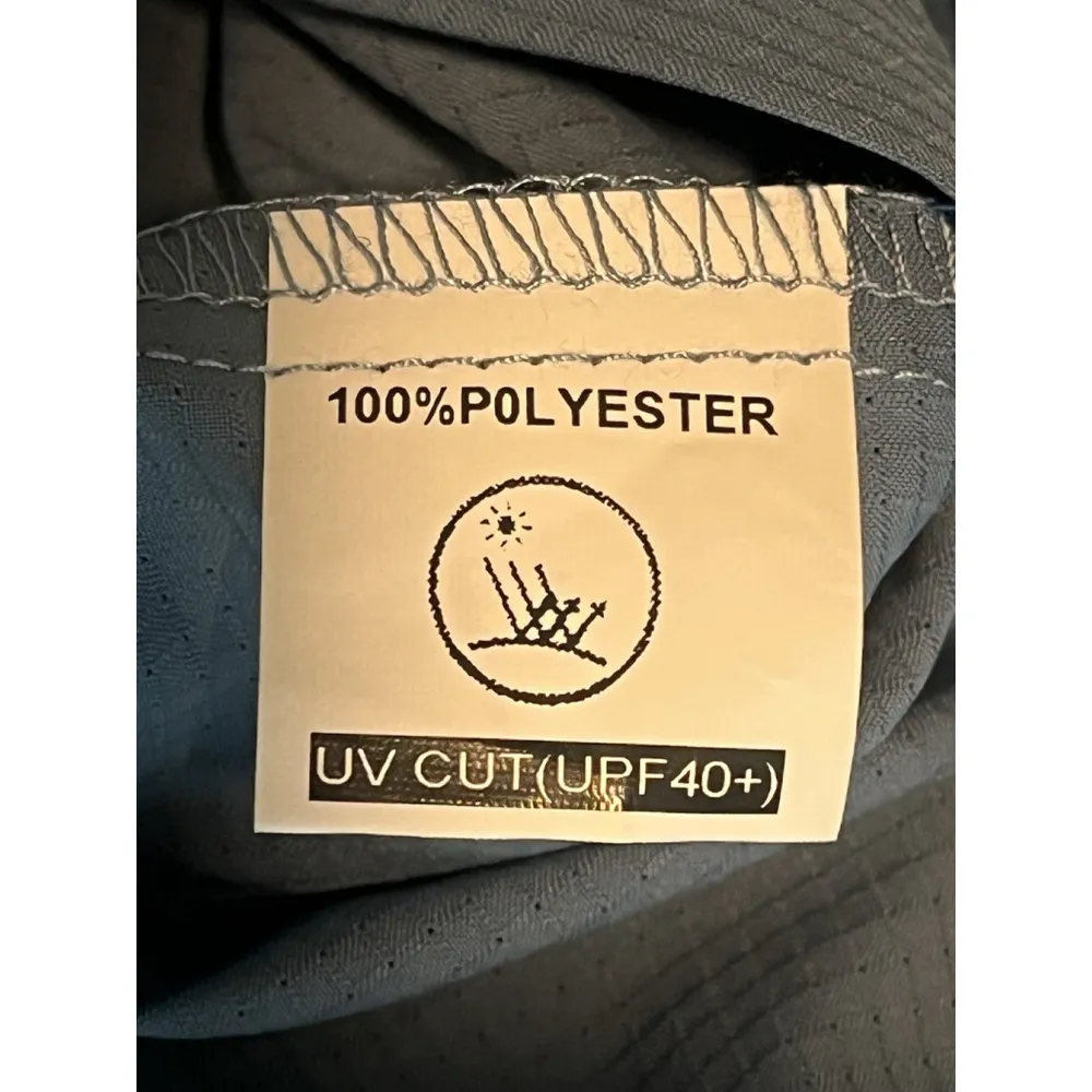 Kaliq Boutiq Button Down Hiking Shirt Womens XL Blue Long Sleeve Wicking Mesh - Image 9