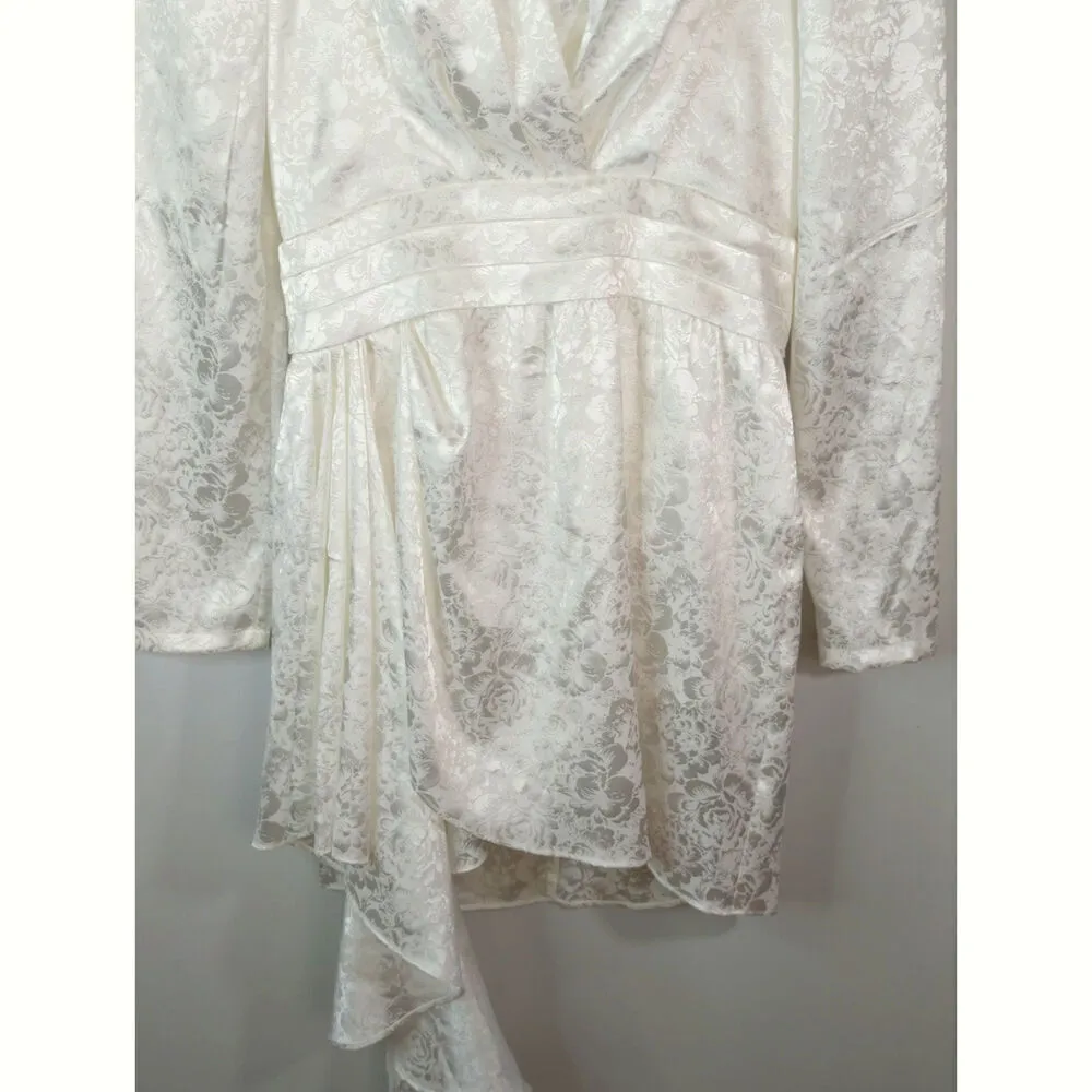 Ronny Kobo Collection Dresses‎ Ronny Kobo Lilian Satin Asymmetrical Dress LARGE White - Image 4