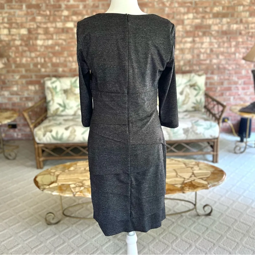 WHBM Dress Bodycon Ruched Shimmer Mini Sheath 10 Cocktail Party Evening - Image 7