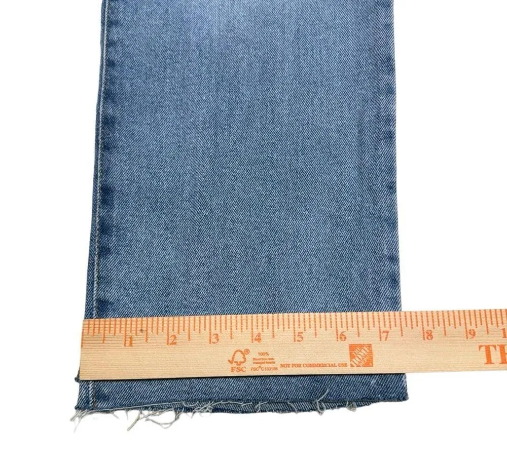 Sincerely Jules High Rise Straight Crop Jeans Raw Hem Button Fly Size 28 Blue - Image 16