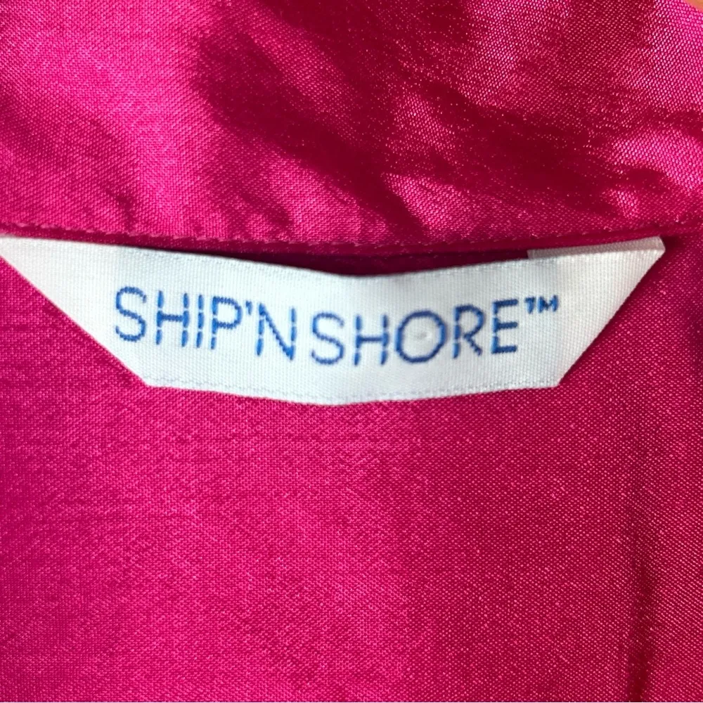Ship ‘n Shore VTG Pink Gold Button Short Sleeve Blouse DEADSTOCK NWT Size 8 - Image 5