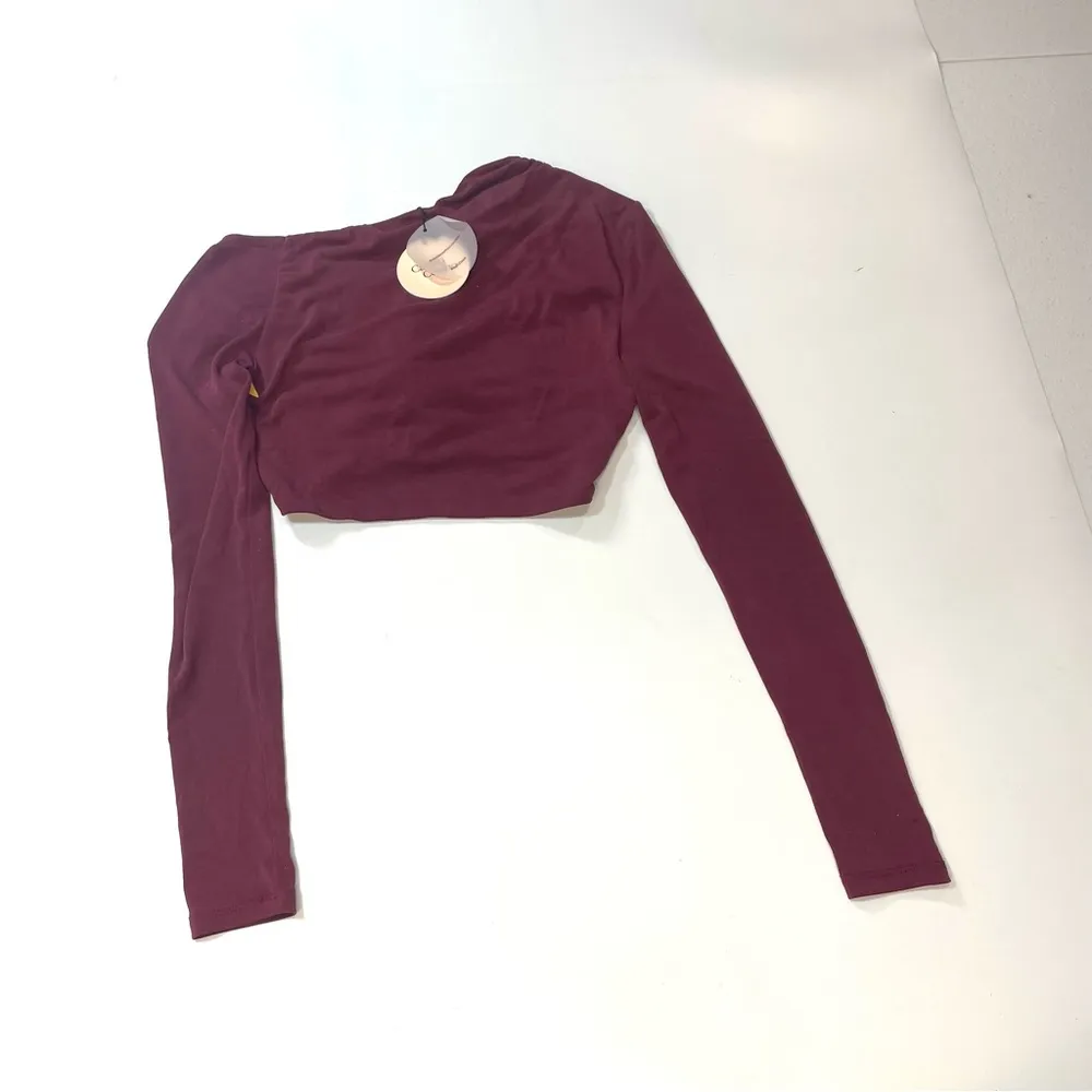 Camila Coelho Liby Crop Top in Berry Mauve XS - Image 5