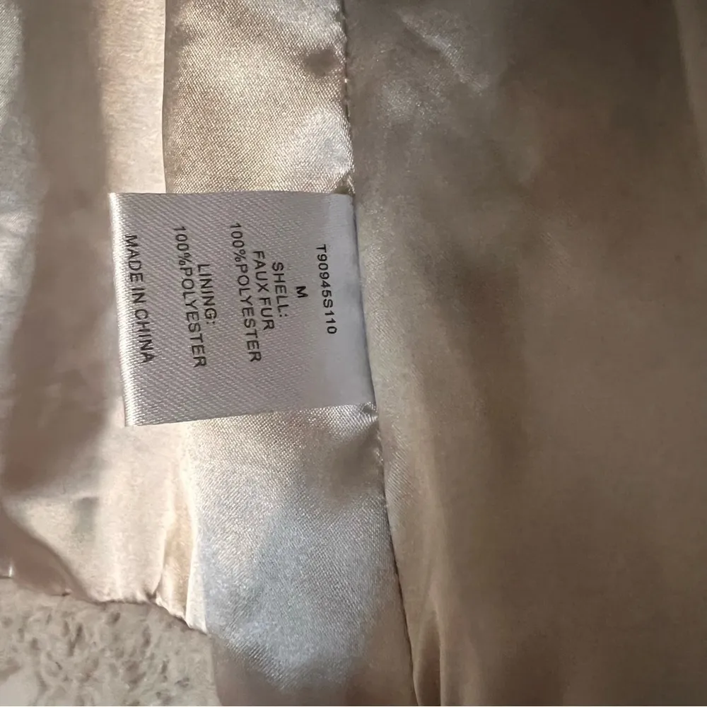 Tart Collections Faux Fur Coat Teddy Soft Cozy Jacket Cream Fury Soft Mob Wives Size M - Image 6