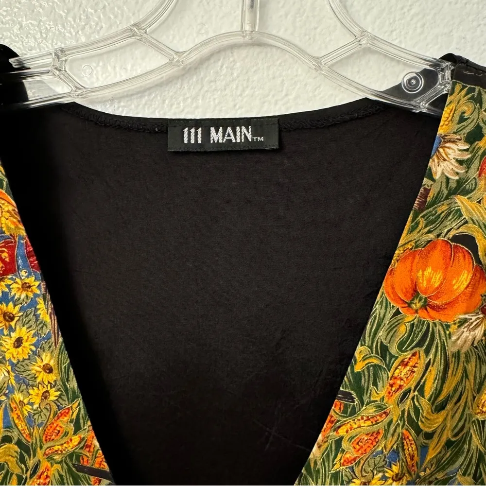 Vintage 111 Main Pumpkin Scarecrow Crow Corn Vest Women’s/ Men’s L/XL Button Up Black Size L - Image 2