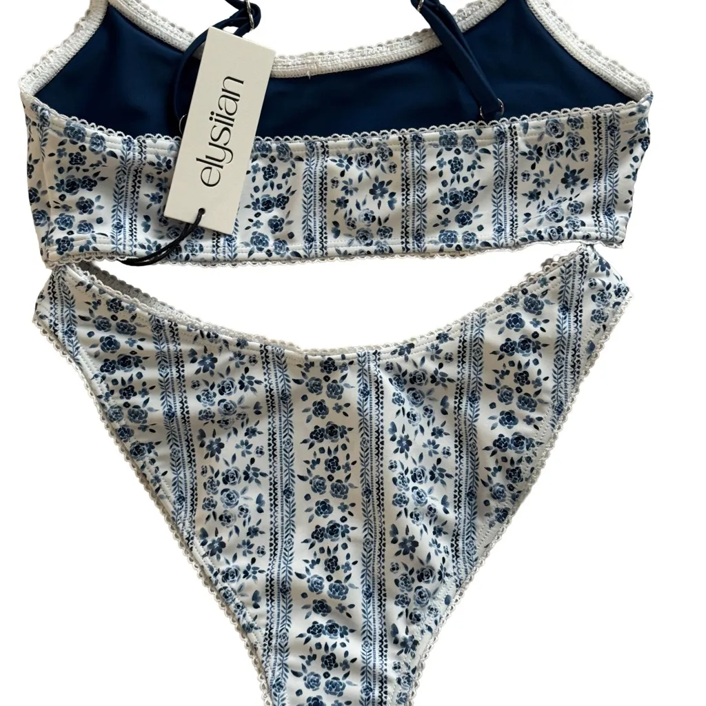 Elysiian Sonoma Scoop Neck Bikini Top and high leg bottom - Vintage- medium - Image 4