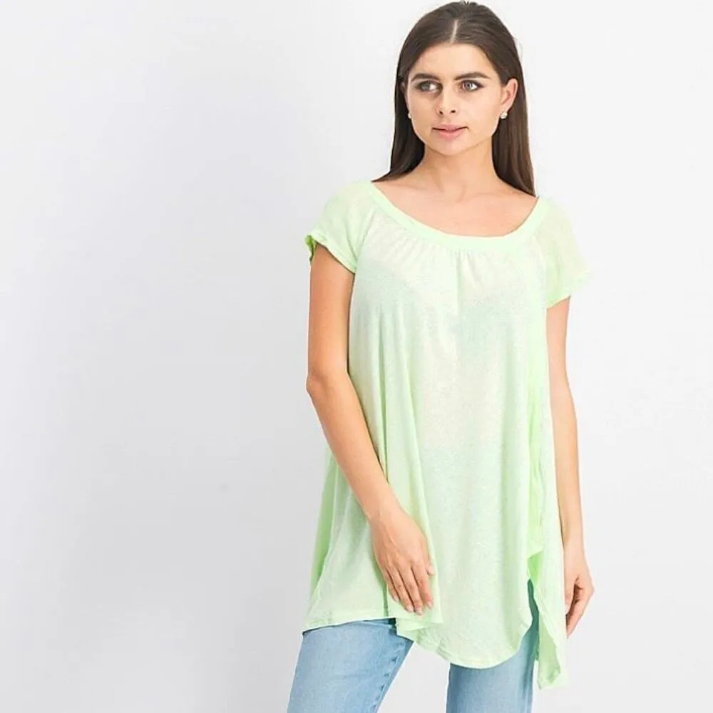 Free People Keep It Casual T-shirt blouse Queen Green size XS - Image 3