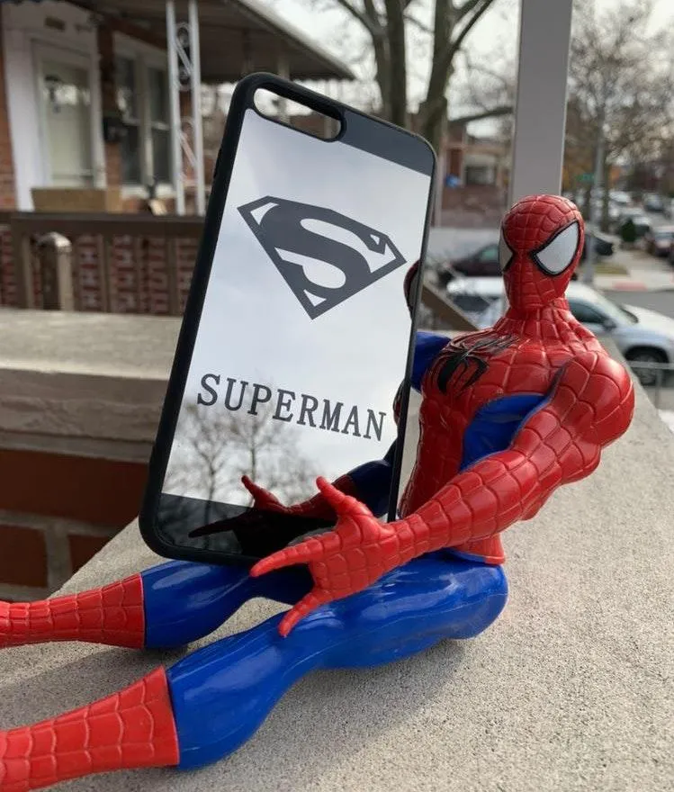 iPhone 8 iPhone 7 Cute Superman Drop Protection Mirror Case Black - Image 9