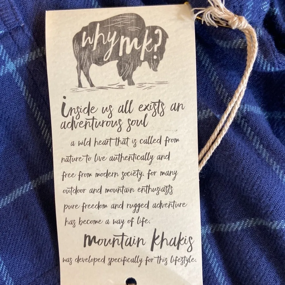 NEW Mountain Khakis Blue Plaid Flannel Scout Shirt Women’s Size Extra Large - Image 10