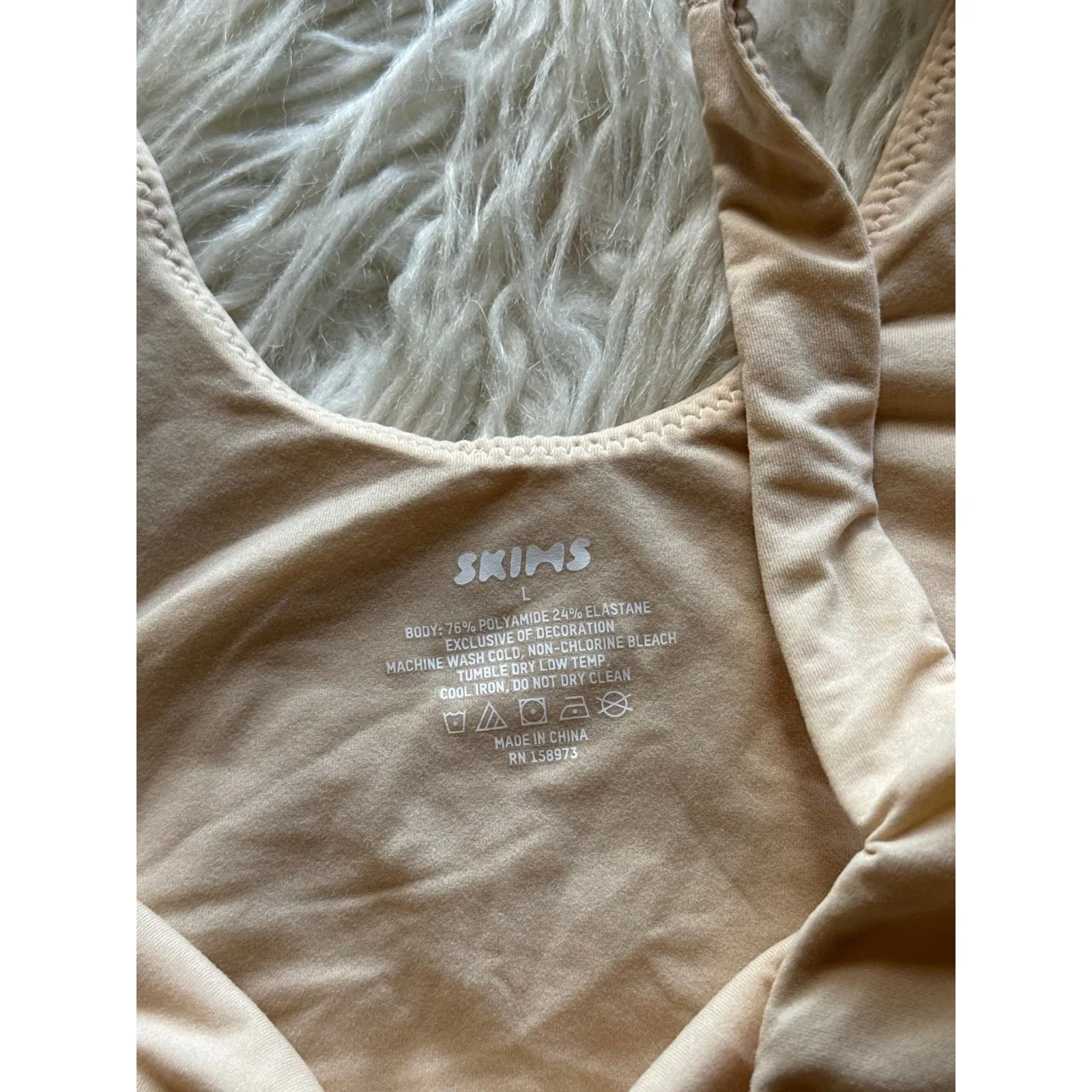 Skims Fits Everybody Square Neck Bodysuit Sand Size Large - Image 7