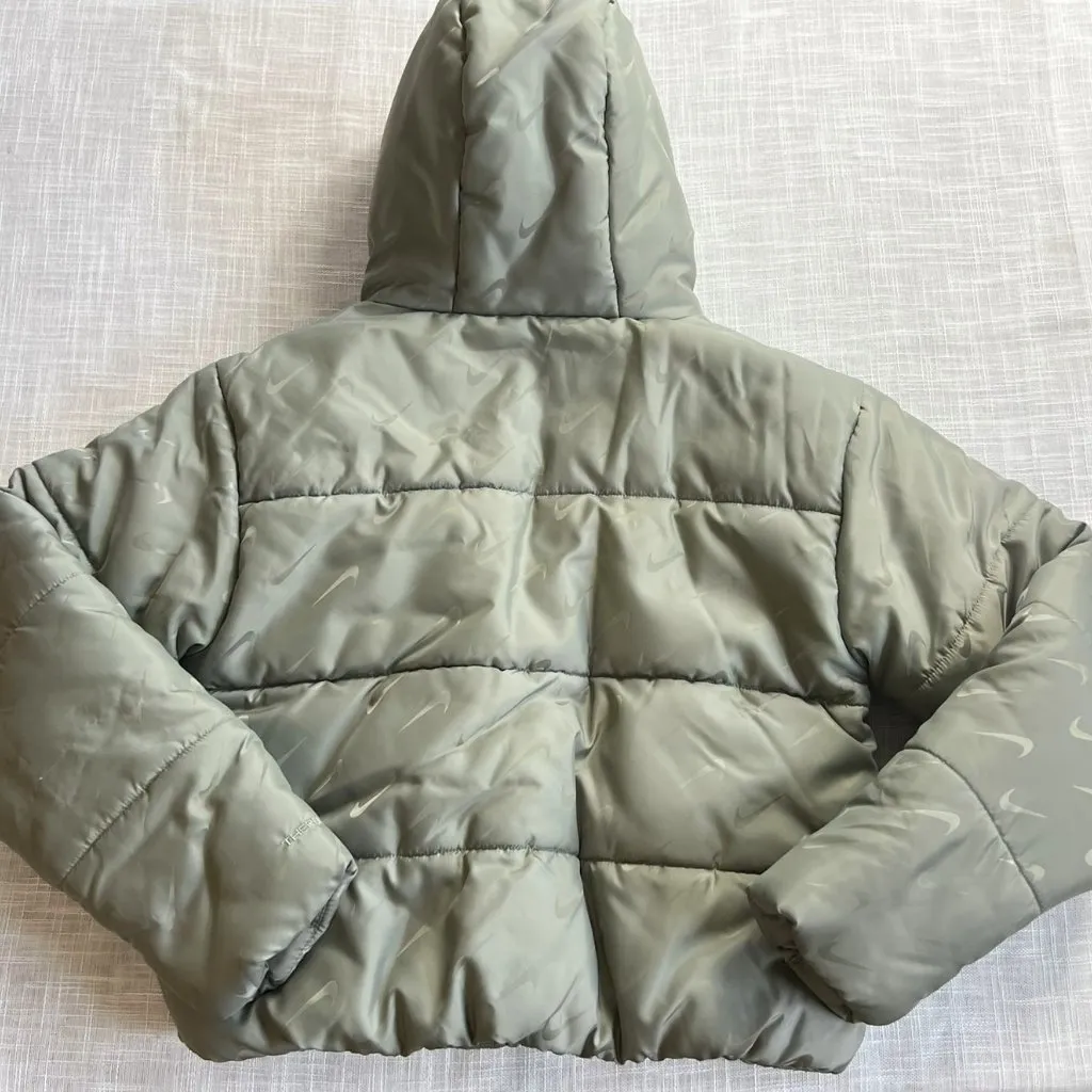 Nike Therma-FIT Rare All-Over Swoosh Puffer Jacket  Green Women's S Never Worn - Image 6