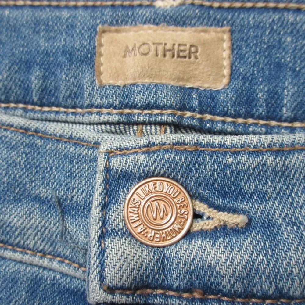 NWT Mother The Outsider Sneak in Flag Me Down Stretch Bootcut Jeans 31 Blue - Image 4