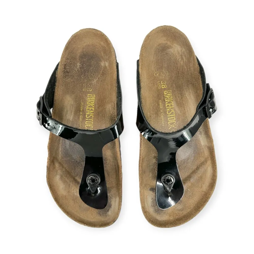 Birkenstock | Size 38 7-7.5 | GIZEH Patent Black Adjustable Buckle Thong Sandal - Image 3