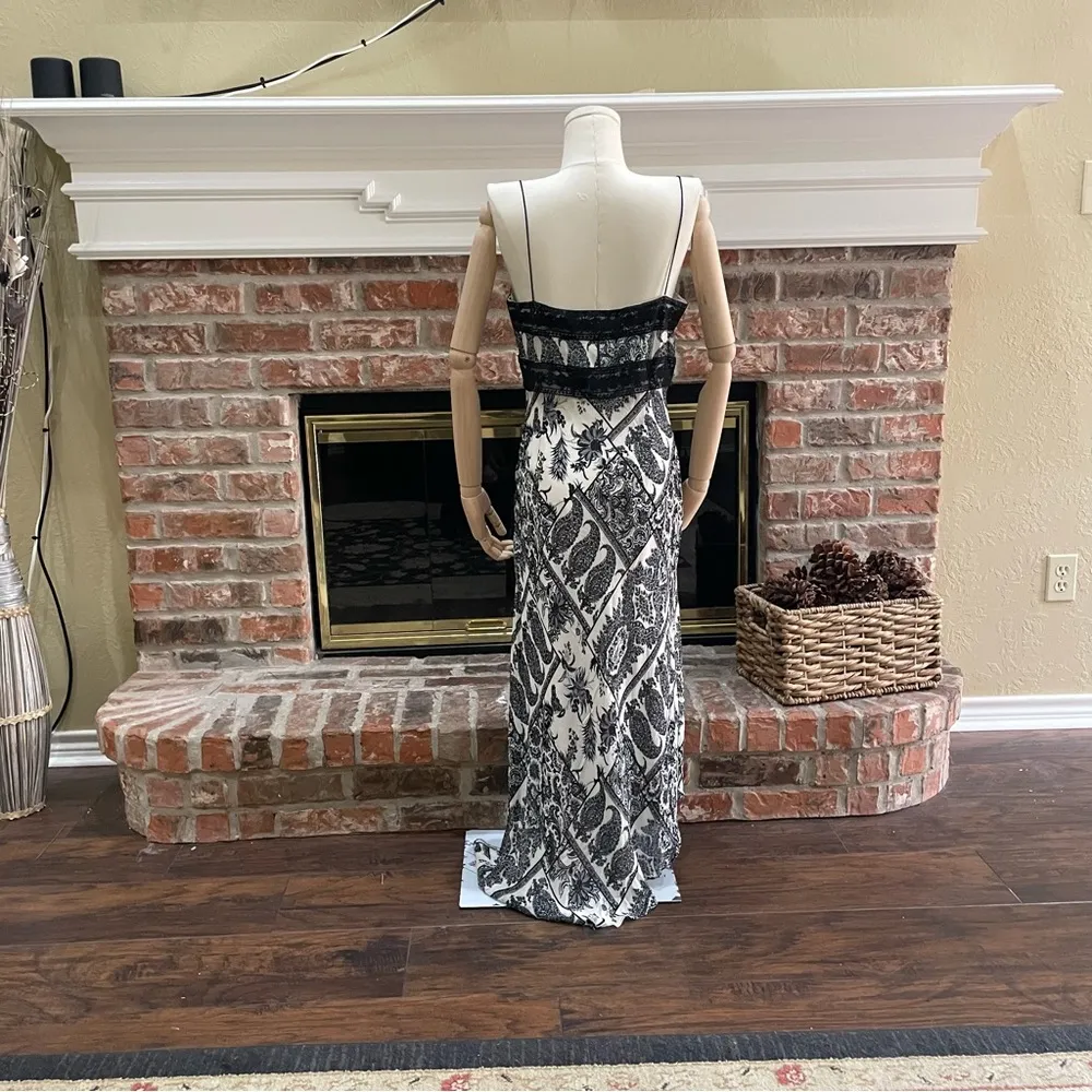 paisley asymmetrical maxi dress with lace / 8 / Excellent condition - Image 8