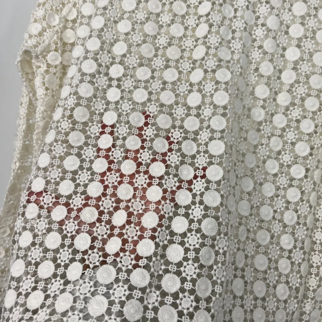 Anthropologie Pam &Gela Small Cream, Gray Crochet Top - Image 7