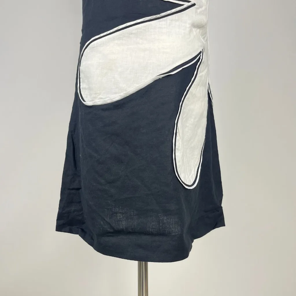 NWOT Farm Rio x Anthropologie One-Shoulder Linen Blend Flower Mini Dress Size LP - Image 7