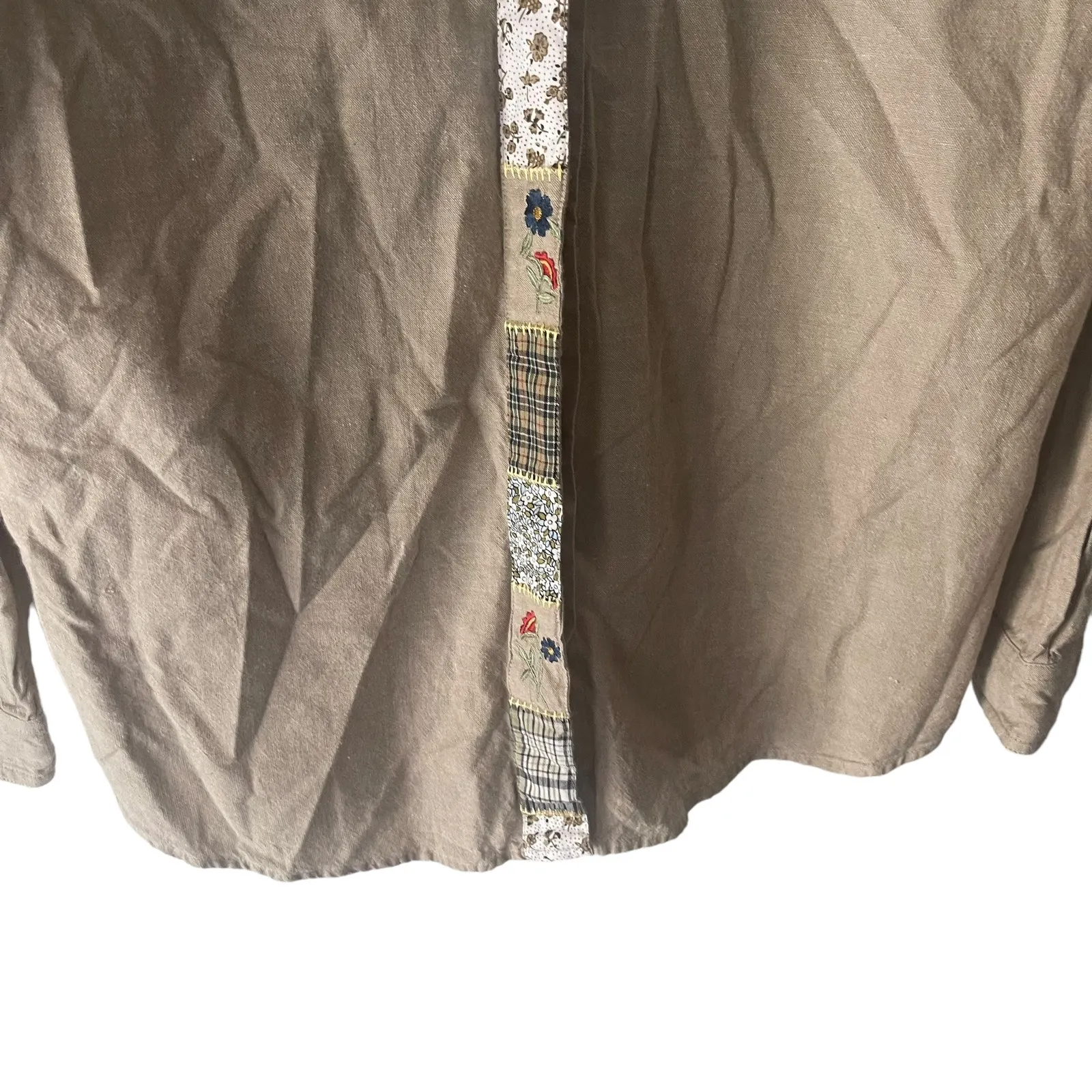 Cabin Creek Vintage 90s Women's Size Large Embroidered Floral Button Up - Image 3