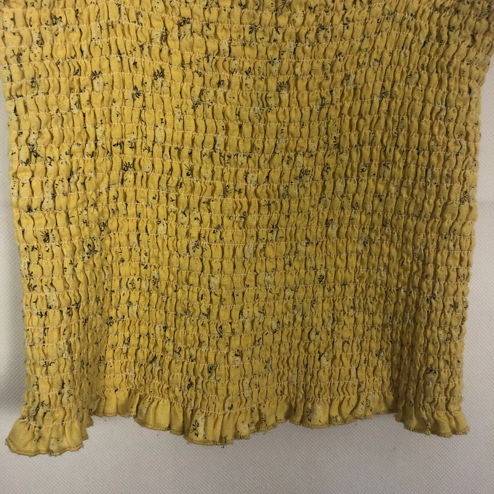 J. Galt Speckled Yellow Smocked Top Size One Size - Image 7