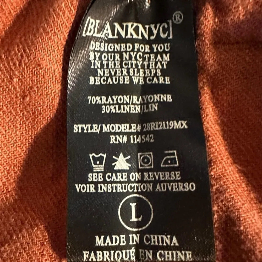 Blank NYC Large Linen Wide Leg Paper Bag Pants Terracotta Summer LagenLook - Image 6