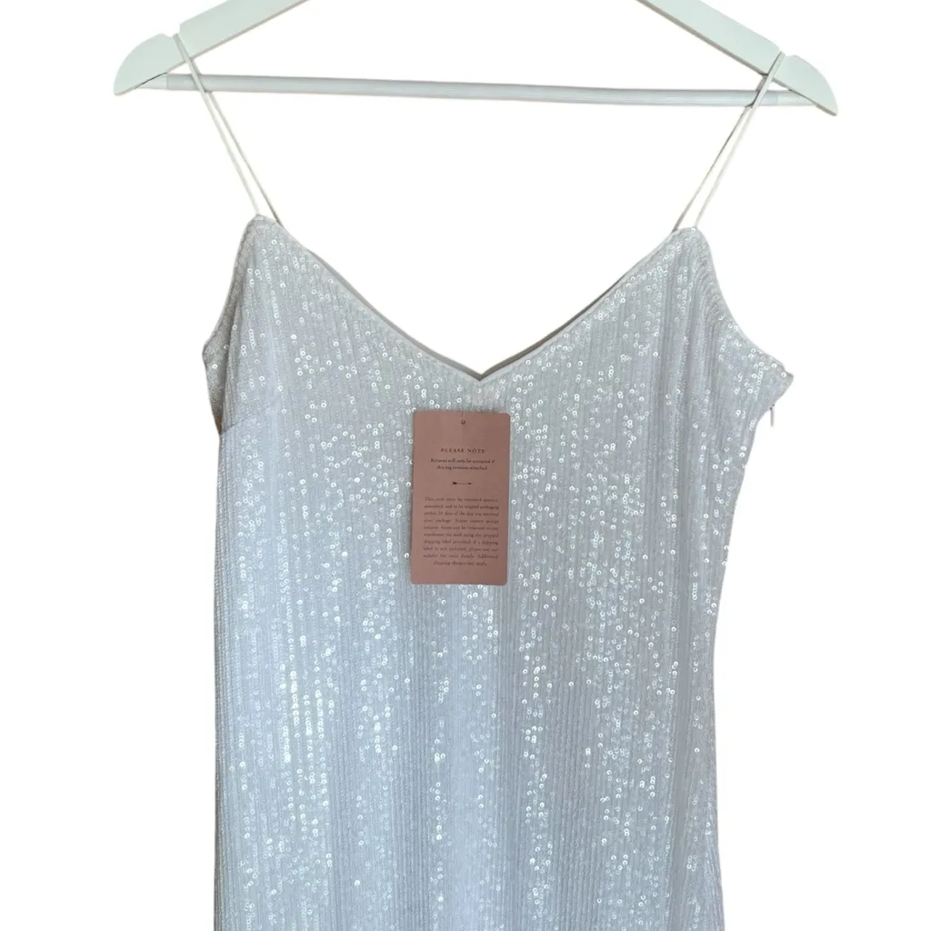 NWT Sachin + Babi Odelle Dress White Sequin V-Neck Midi Dress Size 6 - Image 6