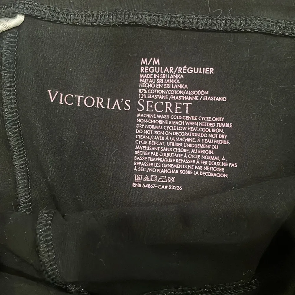 Victorias Secret black leggings with fold over waist, size M regular length - Image 2