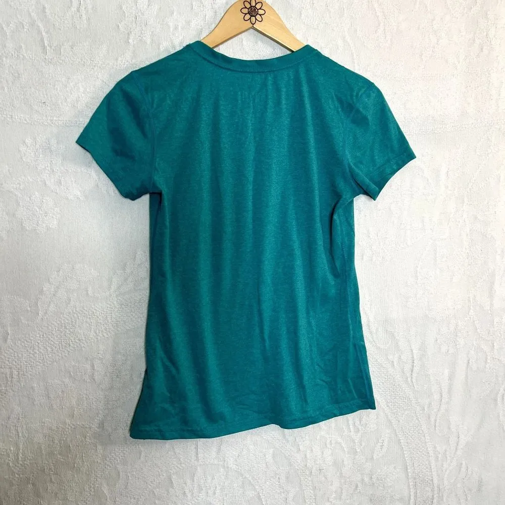 Nike Teal Dri Fit V-Neck Tee - Image 5