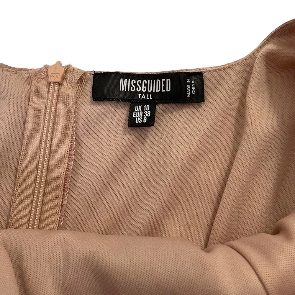 Missguided Womens Sz 6 Tall Puff Sleeve Party Cocktail dress Long Sleeve Ruched - Image 3