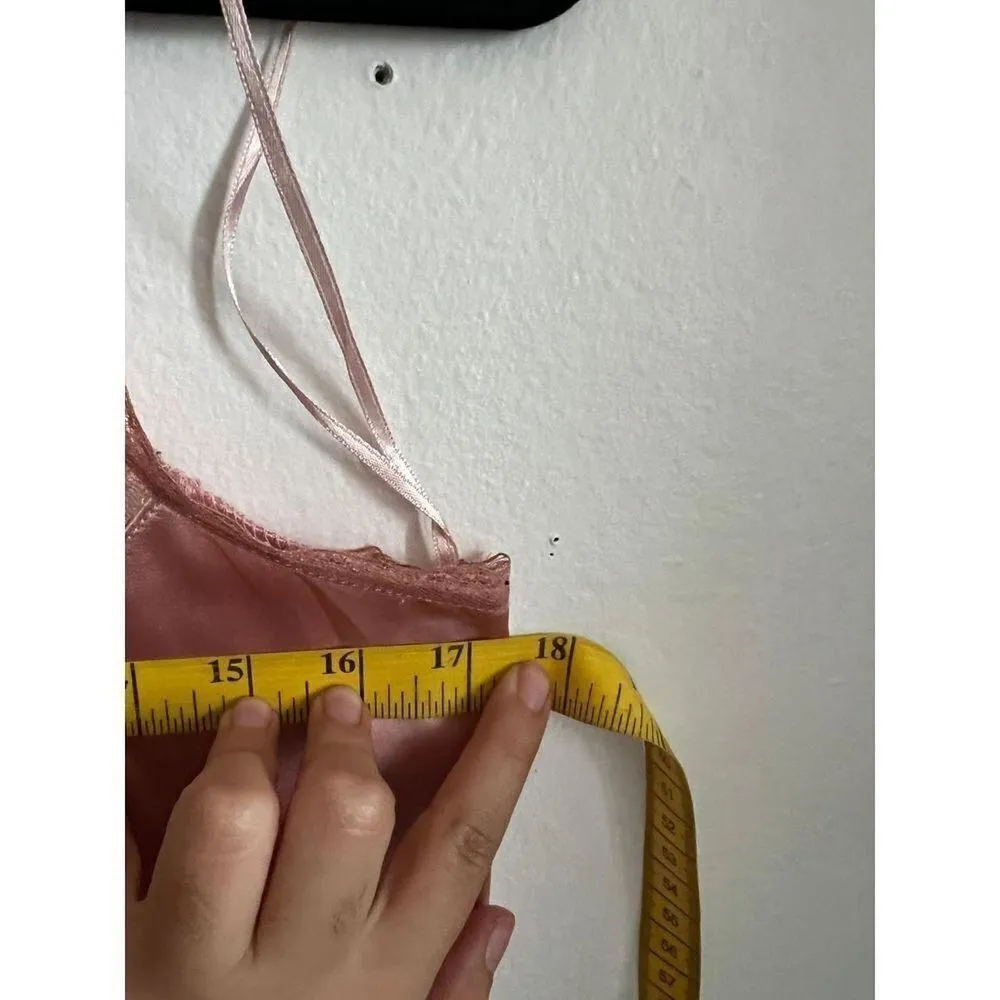 Pink Lace Trim‎ Cami Top, Romantic, Soft Grunge, Coquette, Kawaii, Retro Size M - Image 6