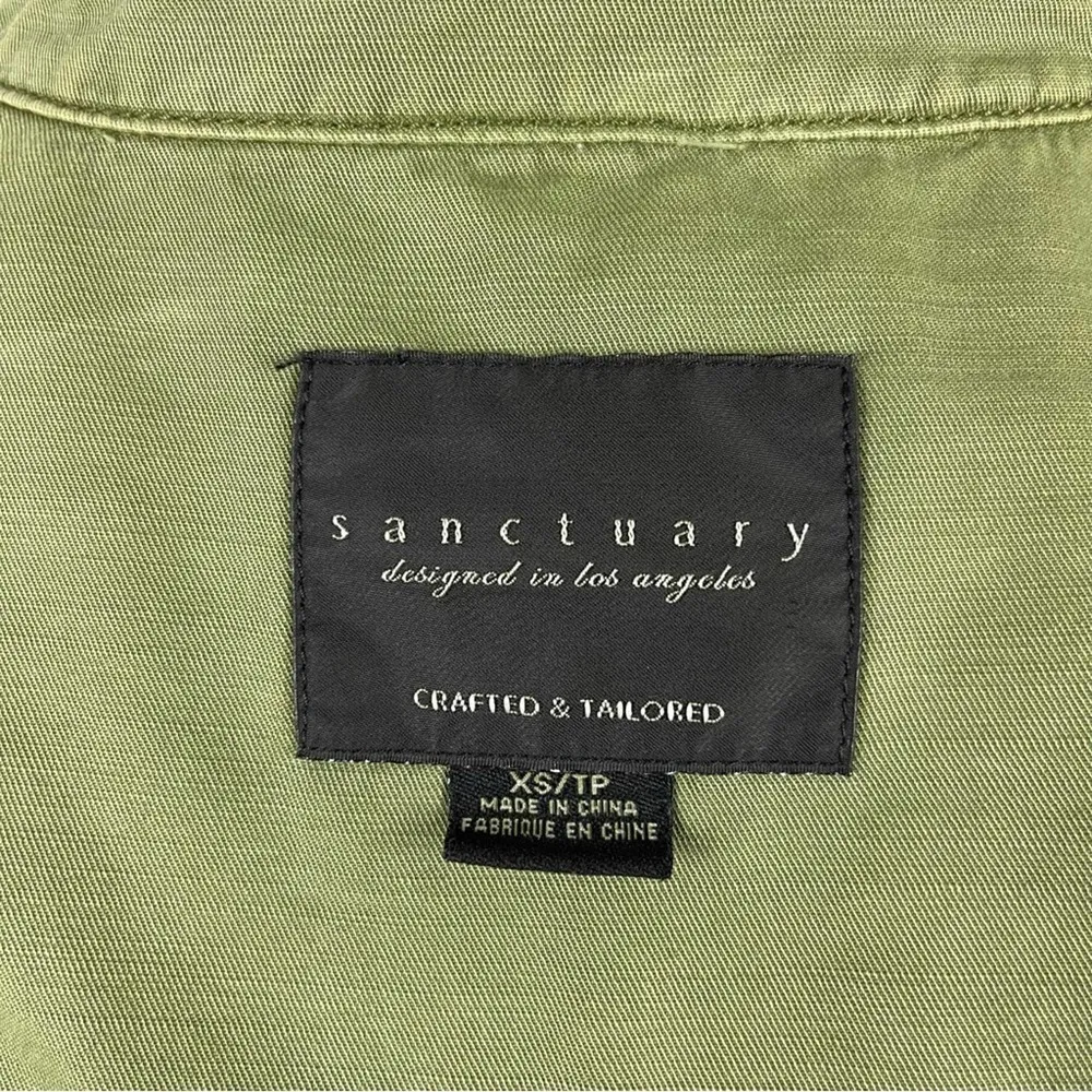 Sanctuary Utility Habitat Military Green Denim Jacket in Cactus 100% Cotton XS - Image 15