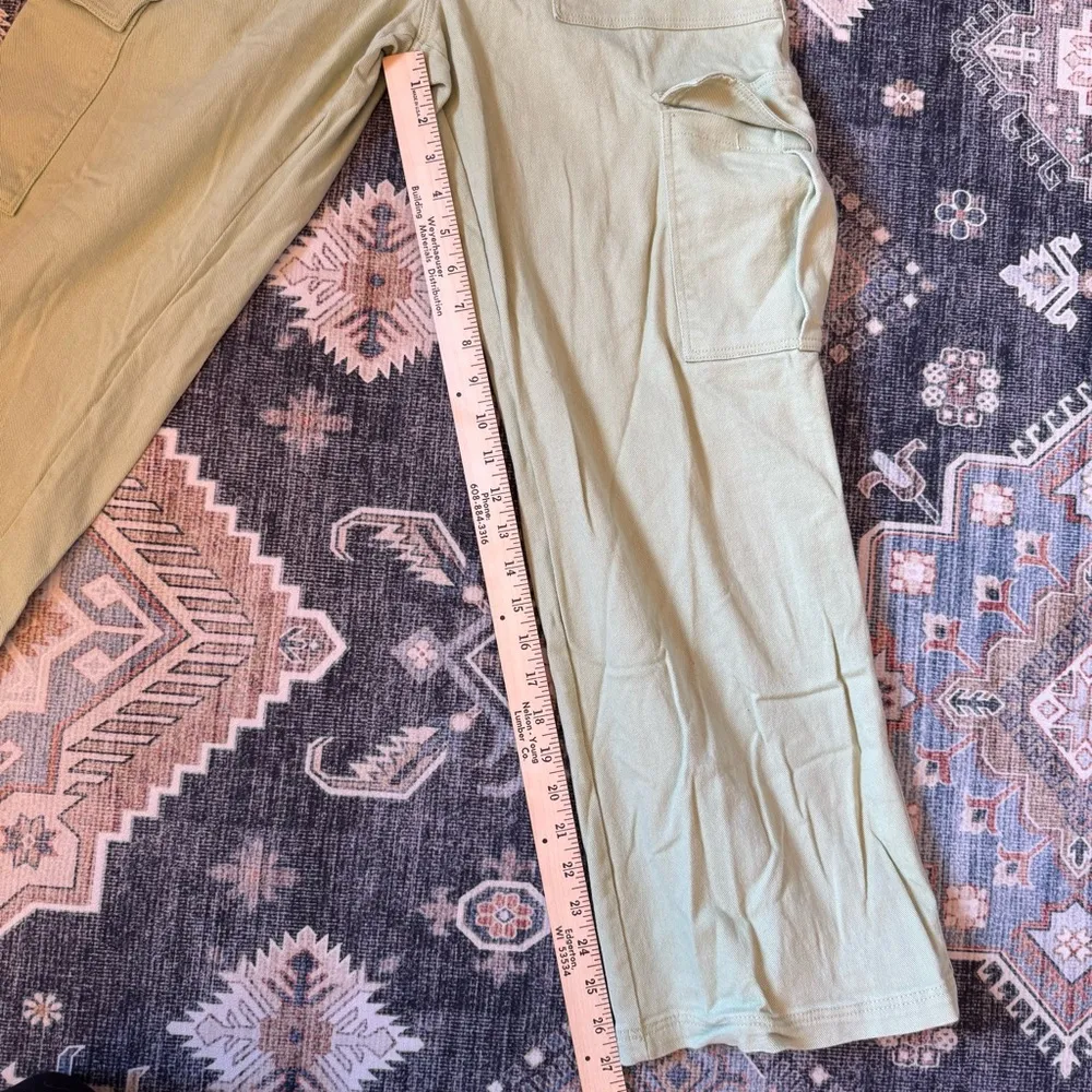 Cotton Candy LA Light Green Twill Cargo Pants 100% Cotton Size Medium - Image 16