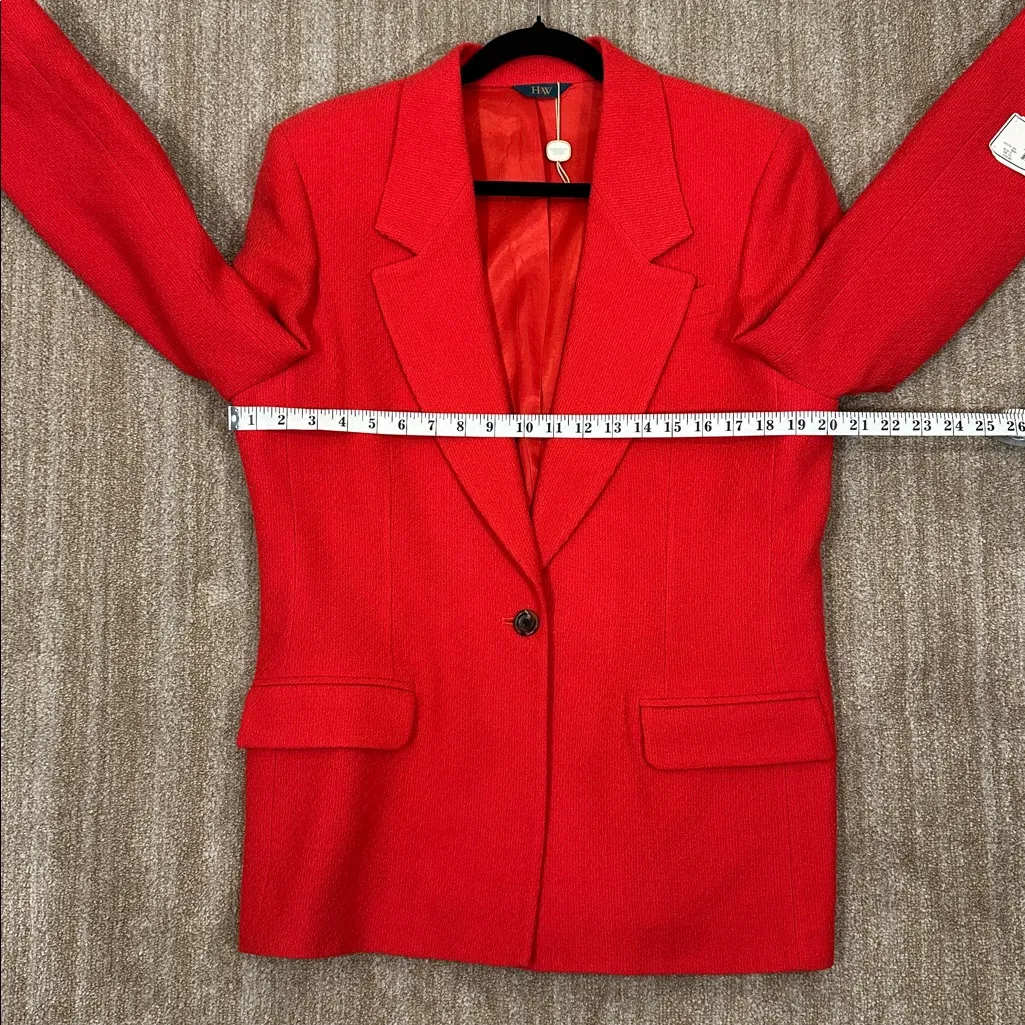 Hawksley & Wight NWT Vintage Deadstock Red Valentines Blazer Work Wool Women 12 - Image 5