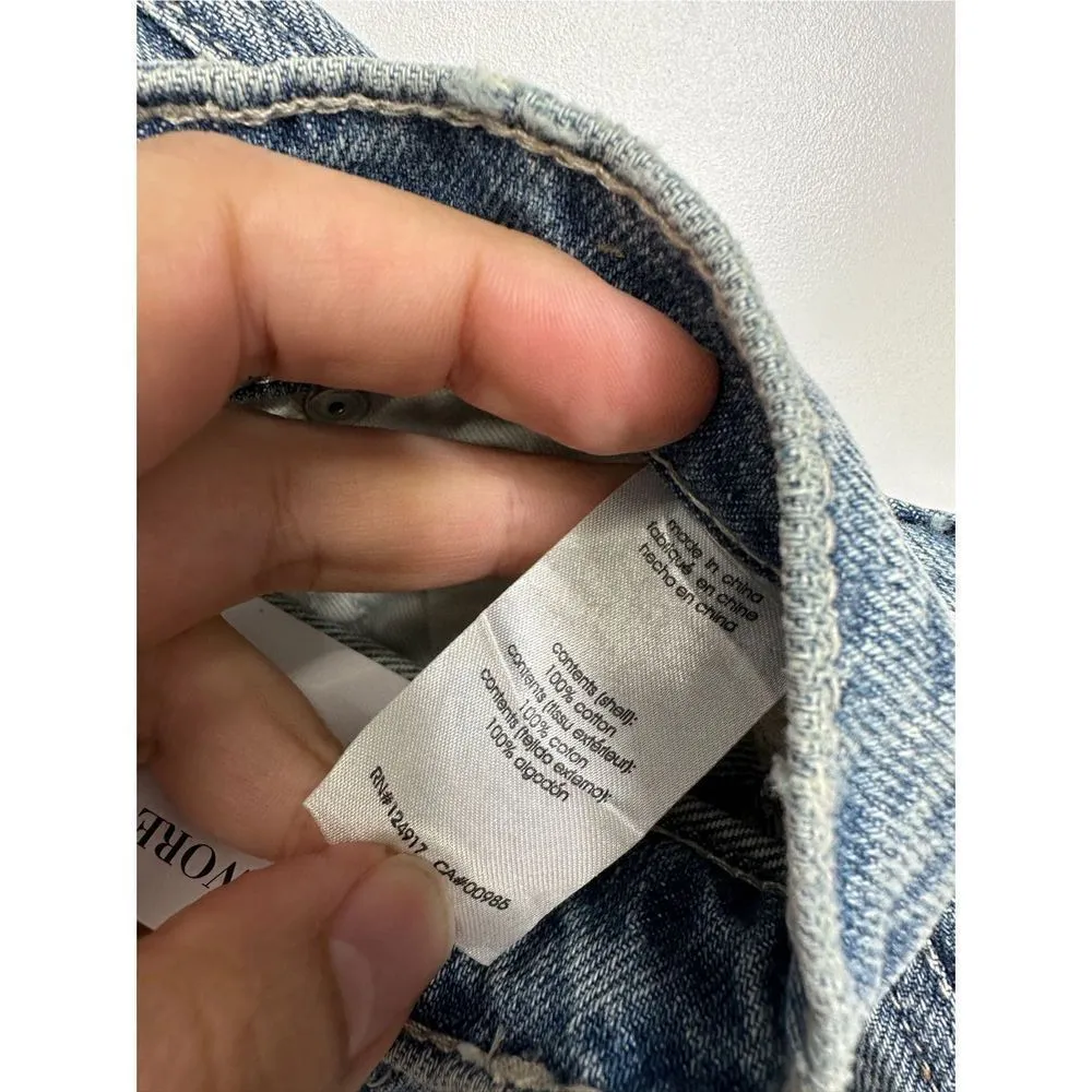 Weworewhat Pants Womens Straight Leg High Rise Jeans Crystal Buttons Size 25 NW - Image 7