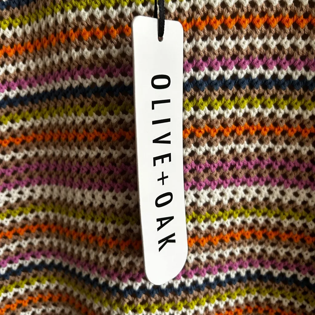 Olive + Oak striped crochet dress Large NEW Pink - Image 10