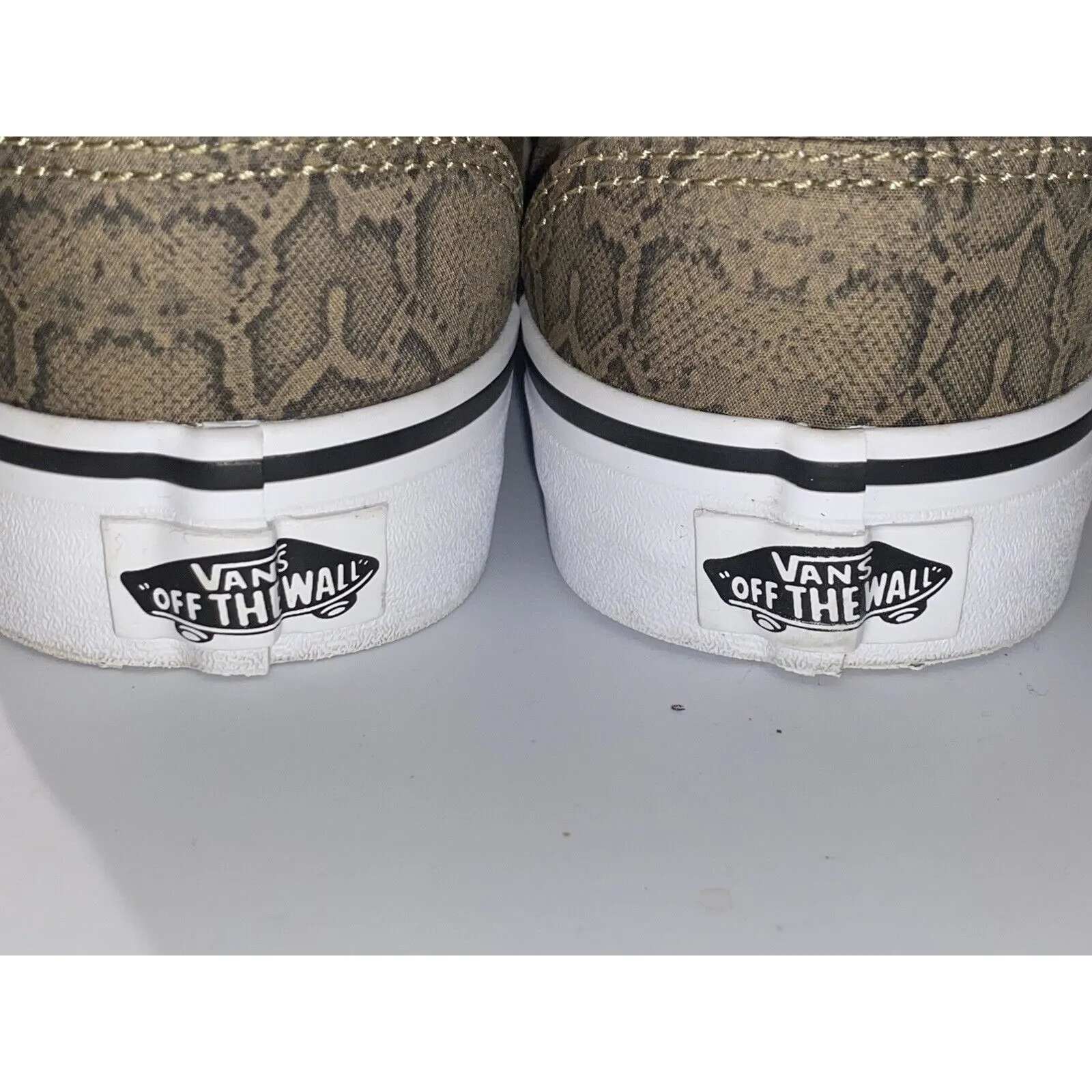 Vans Asher Slip On Women's Sz 7 Shoes Sneakers Casual Canvas Snake Print Kelp - Image 7