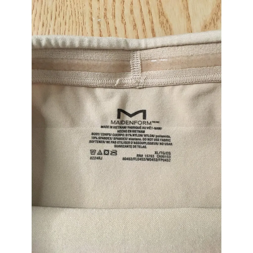 B87 New Women’s Maidenform Strapless Upper Body Belly Area Shapewear Beige XL - Image 3