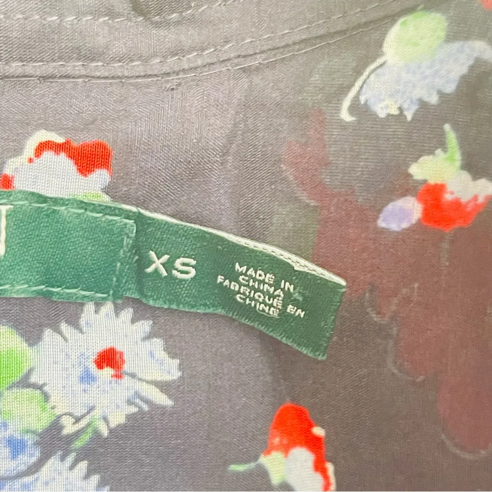 LAUREN by Ralph Lauren button down floral top with collar long sleeve - Image 10