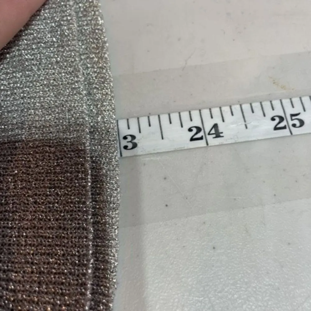 Vintage Herman Geist Womens knit Sweater Metallic Silver Medium shimmer cocktail - Image 4