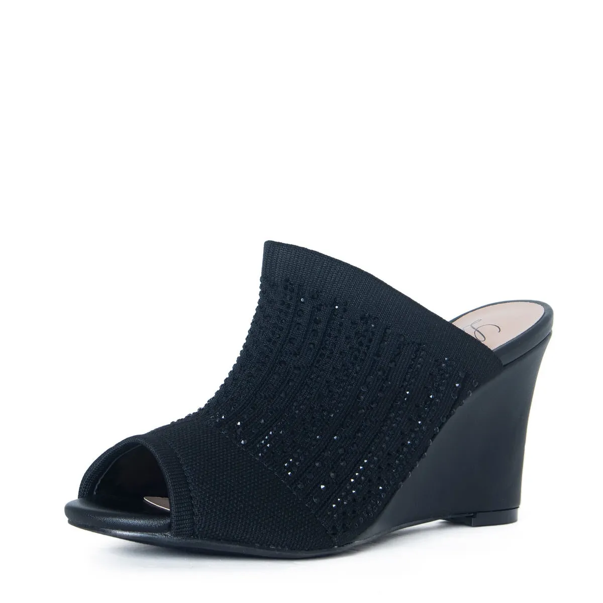 Lauren Lorraine Martha Wedge Black Sandals - Image 2
