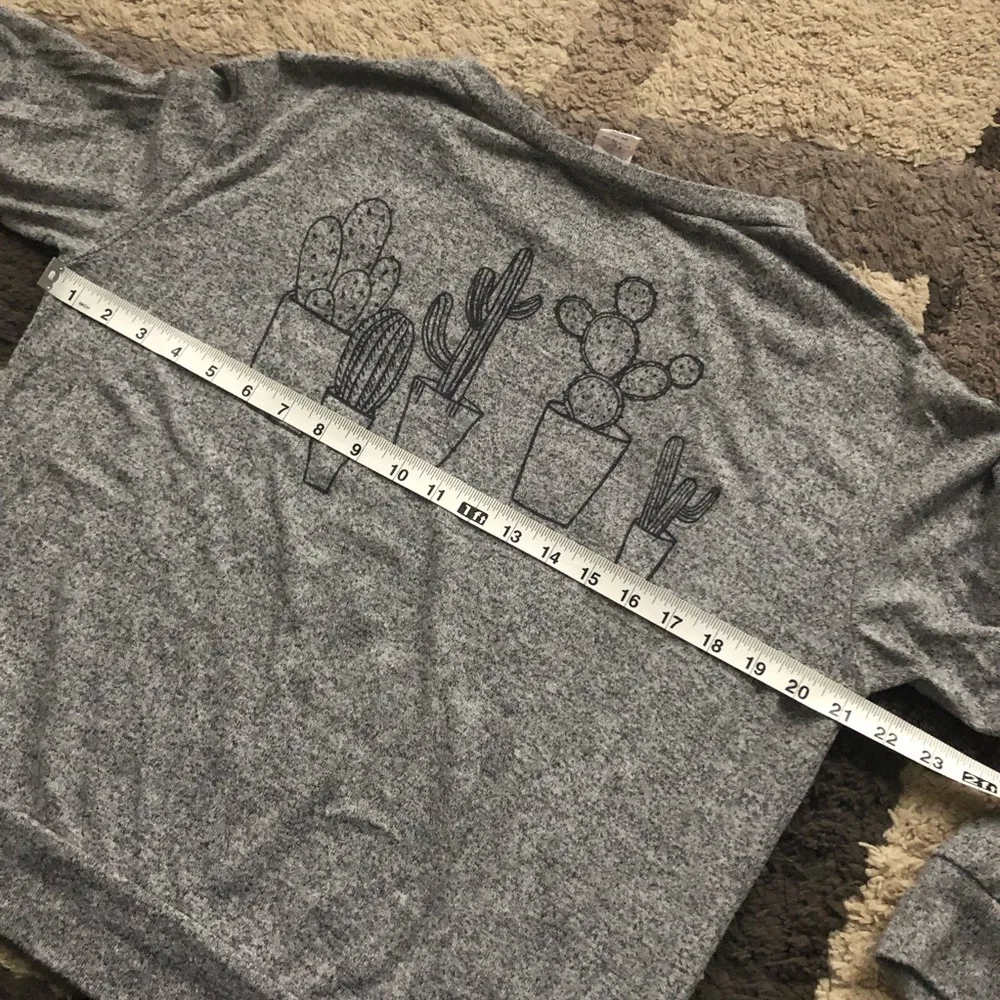 Purple Snow succulent flowers sweatshirt Gray Size L - Image 8