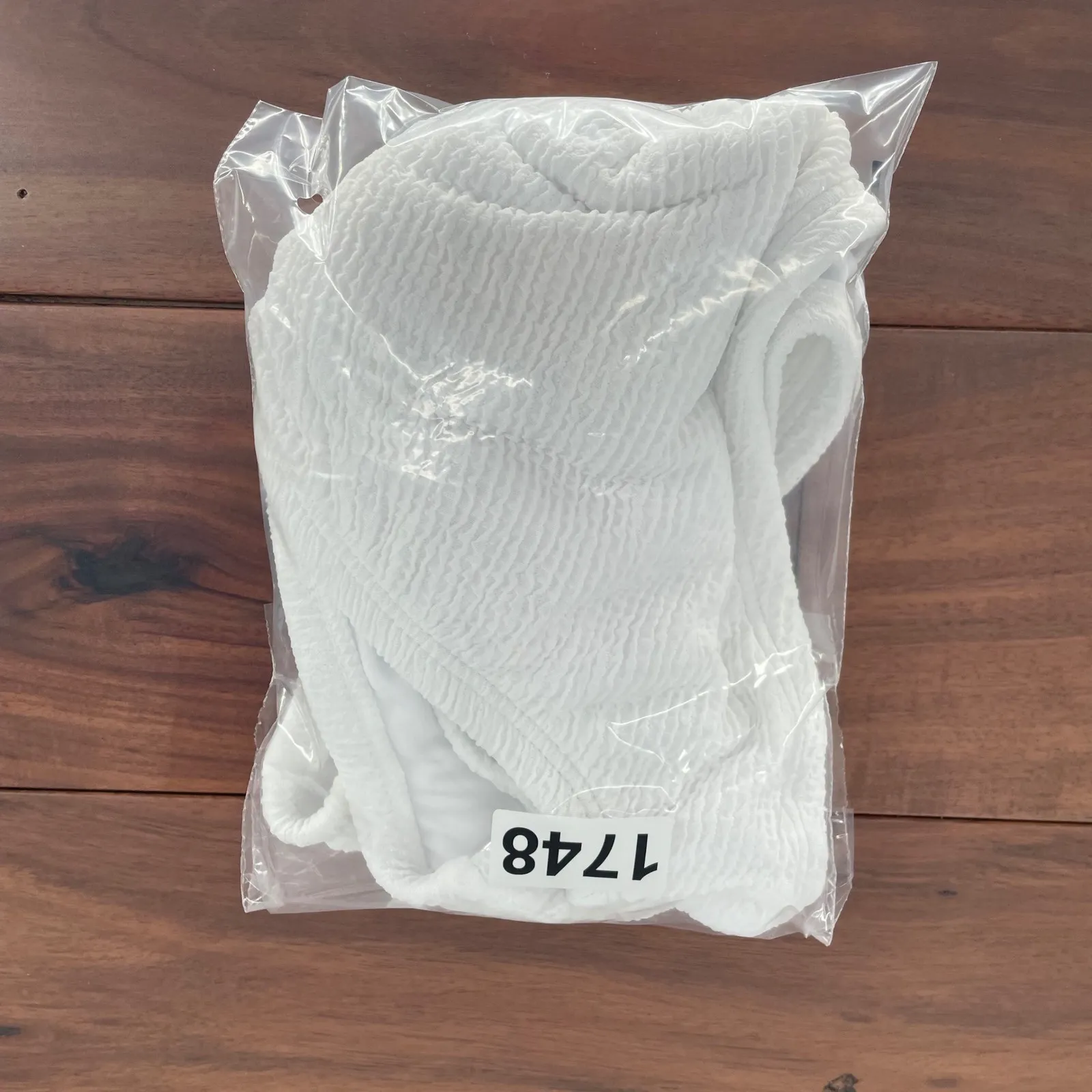 Lulus White Textured High Waisted Bikini Bottoms Style LU1599P Size L - Image 5